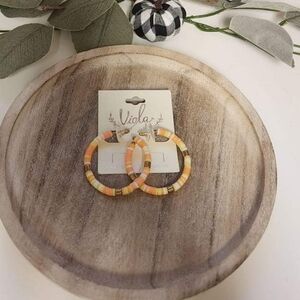 NWT Viola Orange, Yellow, & Gold Beaded Earrings